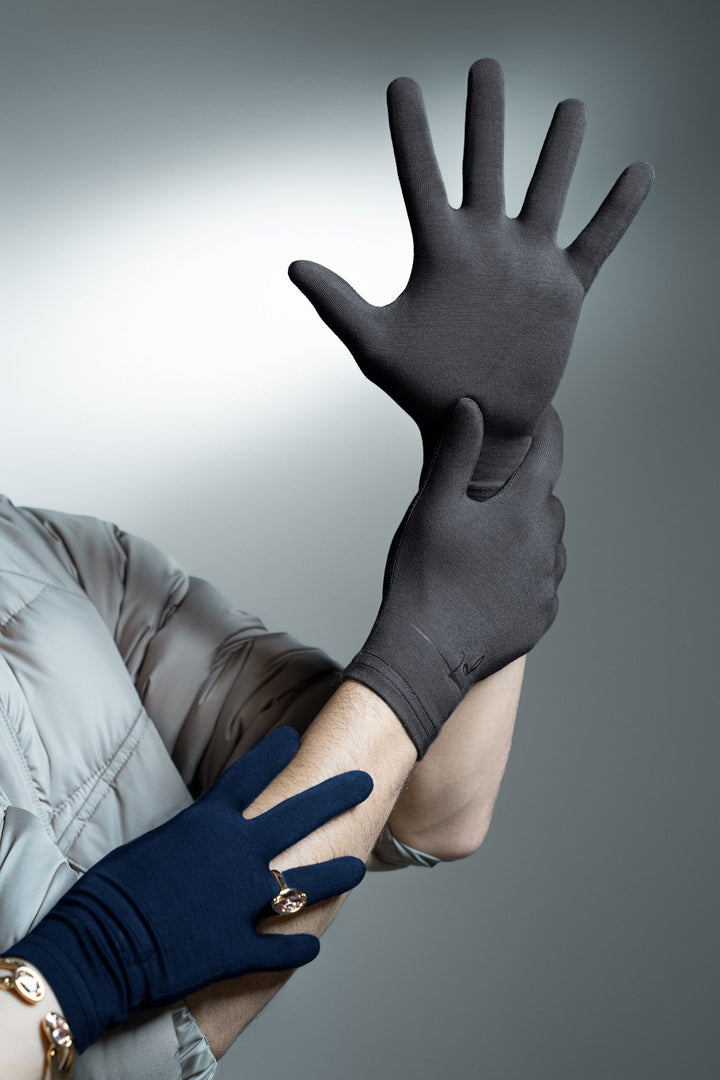 poshthread unisex organic Bamboo gloves cotton gloves lightweight gloves liner gloves ultra thin gloves black gloves